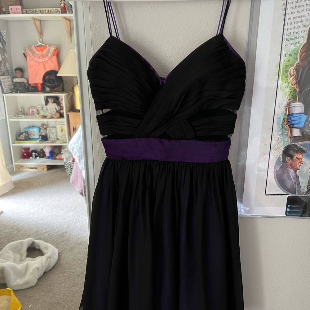 Adrianna Papell Black and Purple Dress